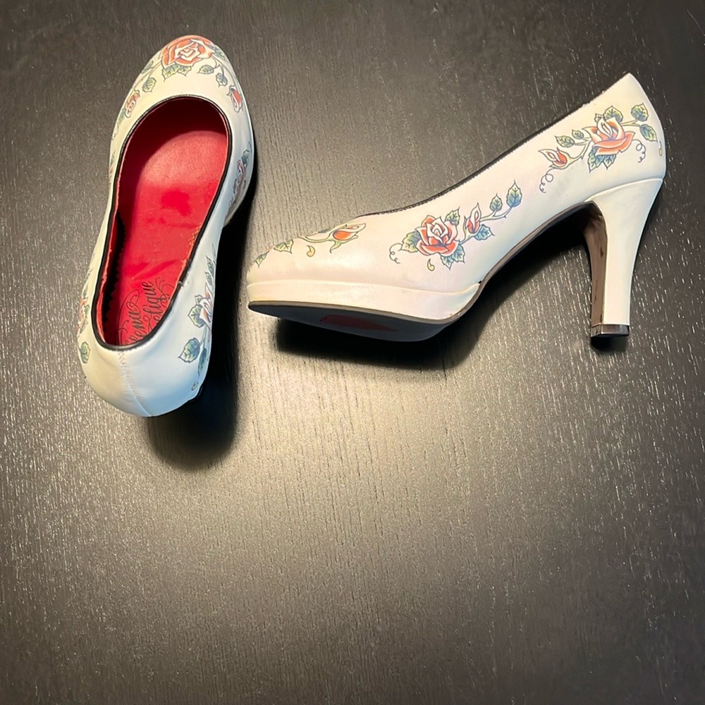 Elegant White and Red Helena Angelique Heels